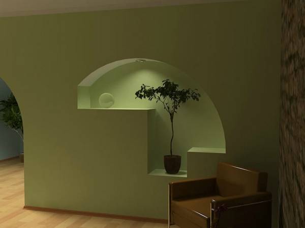Ниша в стене: Декоративное углубление или практичный ход в интерьере комнат ... - фото
