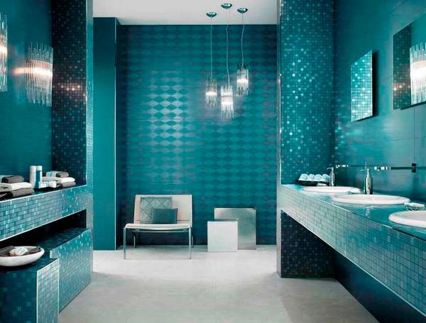 Плитка мозаикой для ванной комнаты - фото