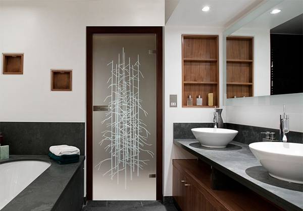 Стеклянные двери для ванной и туалета - фото