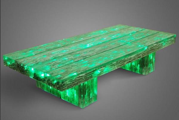 Как быстро и просто изготовить светящийся стол из дерева - фото